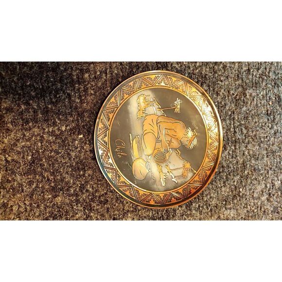 Brass chili plate 6 in diameter in good condition vintage - Picture 1 of 5